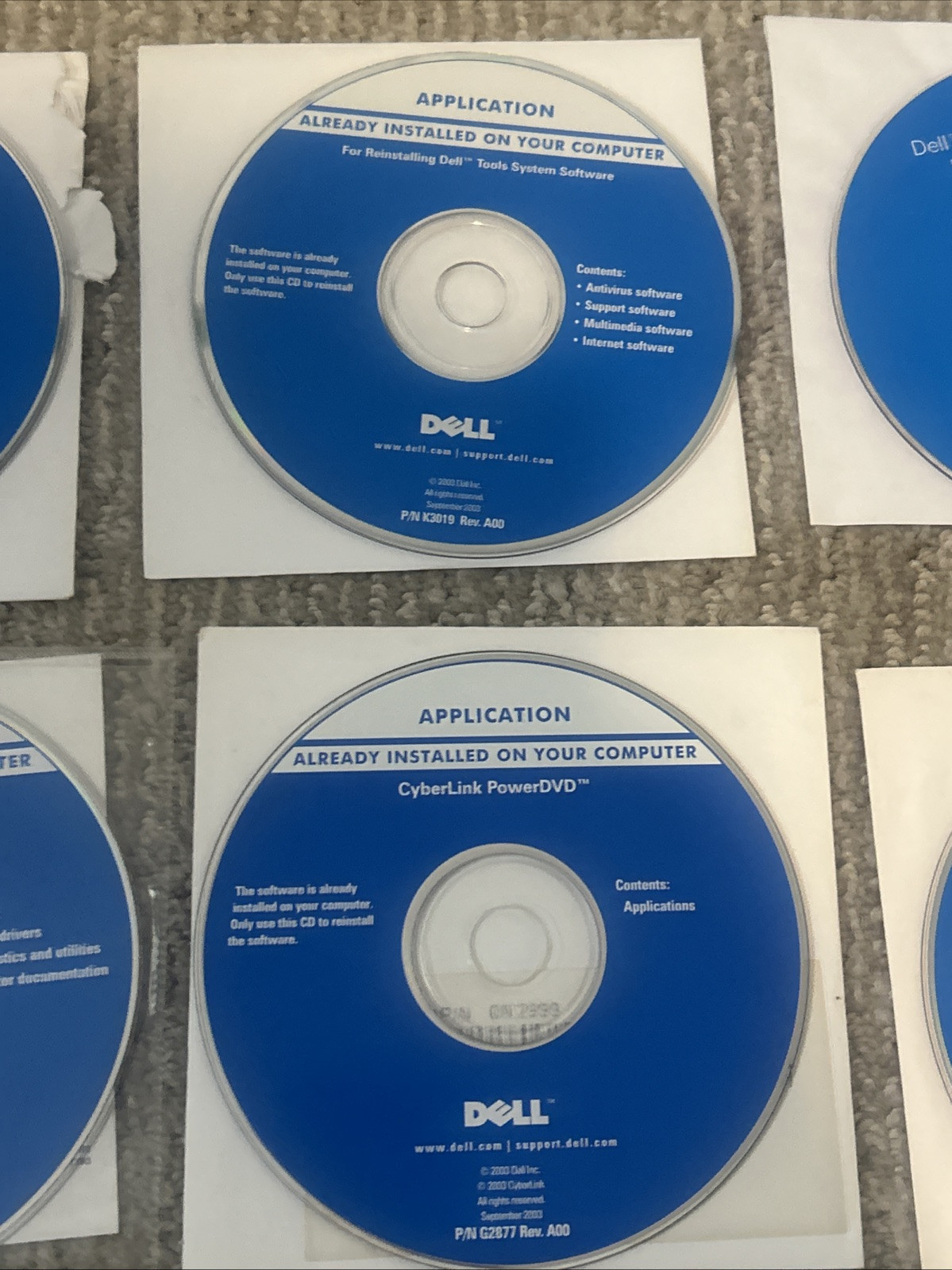 Dell Drivers & Applications CD Set For Windows XP Operating System 6 CDs Total