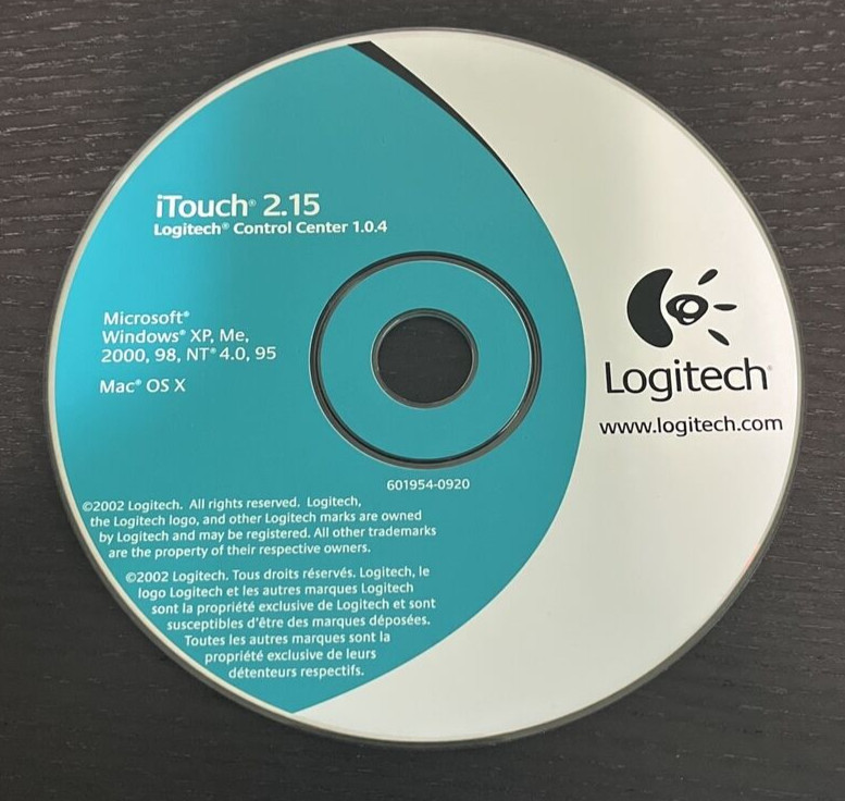 Logitech – iTouch 2.15 – Computer Software CD-ROM – XP-Me 2000-98-NT 4.0-98-Mac