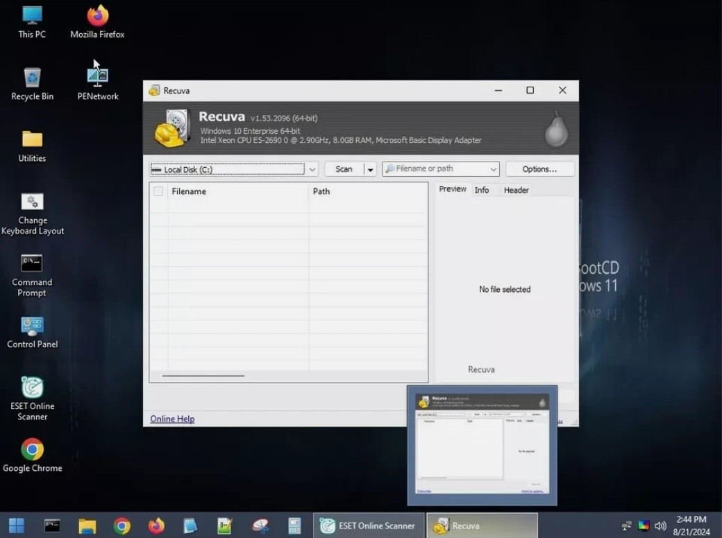 Hiren’s Boot DVD PE 1.0.8 Recover & Repair Windows XP 7 8 10 & 11 CD