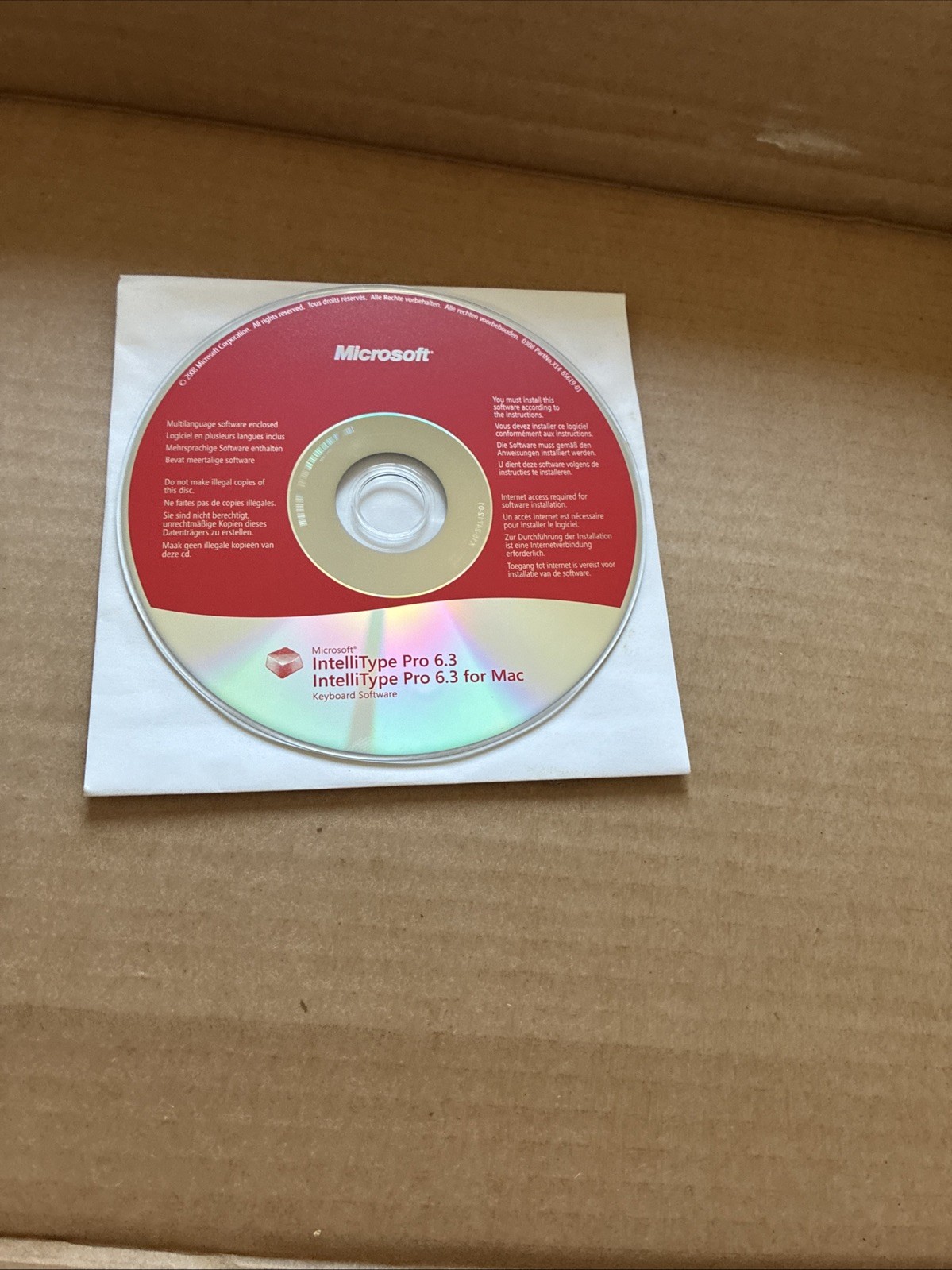 Microsoft IntelliType/IntelliPoint Pro 6.3 Software Windows/Mac (2008)