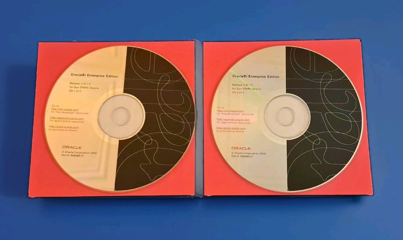 Oracle8i Enterprise Edition Release 3 8.1.7 Sun SPARC Solaris 2-CD Set Vintage