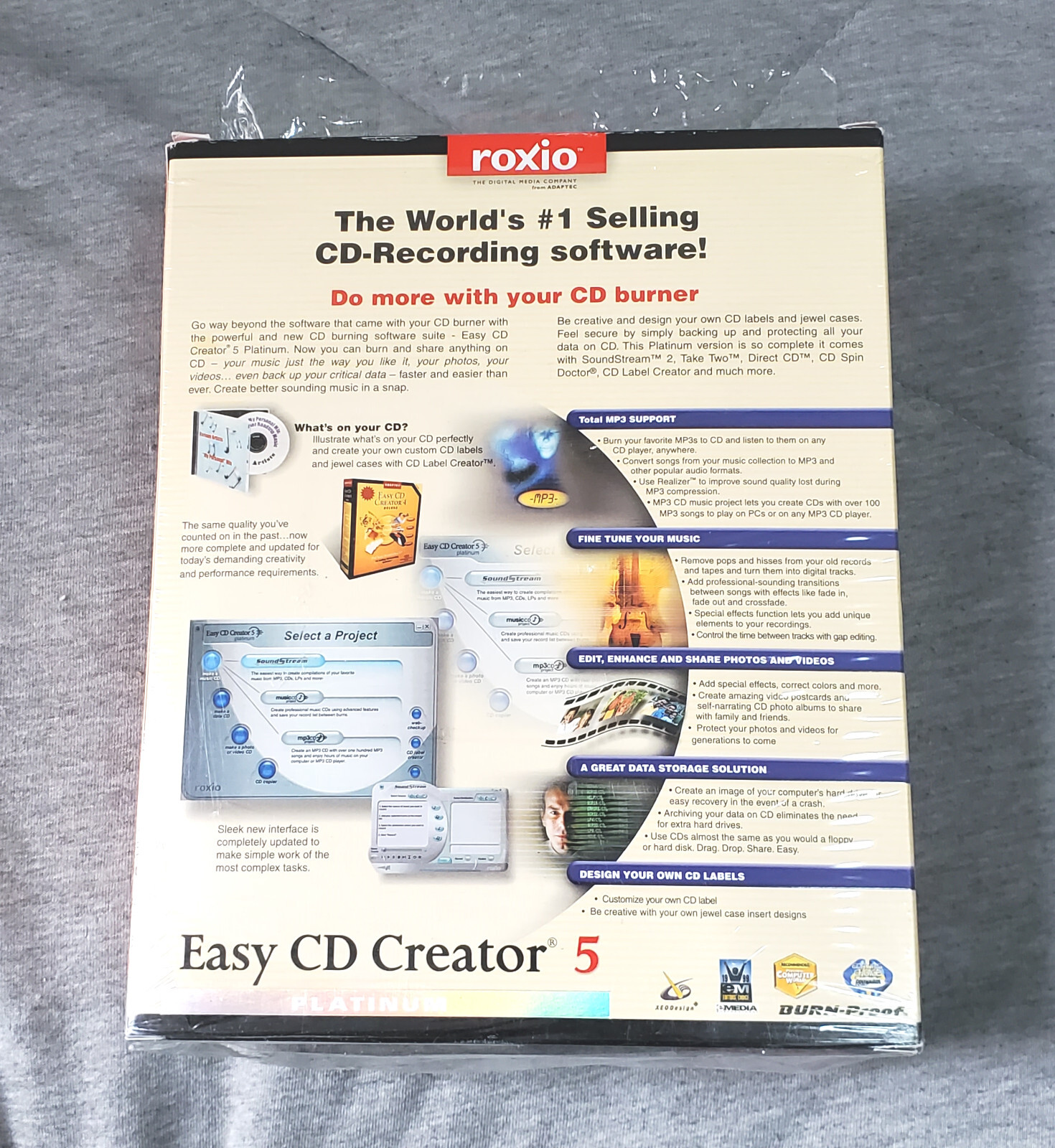 Vintage big box PC software – Roxio Easy CD Creator 5 – disc burning
