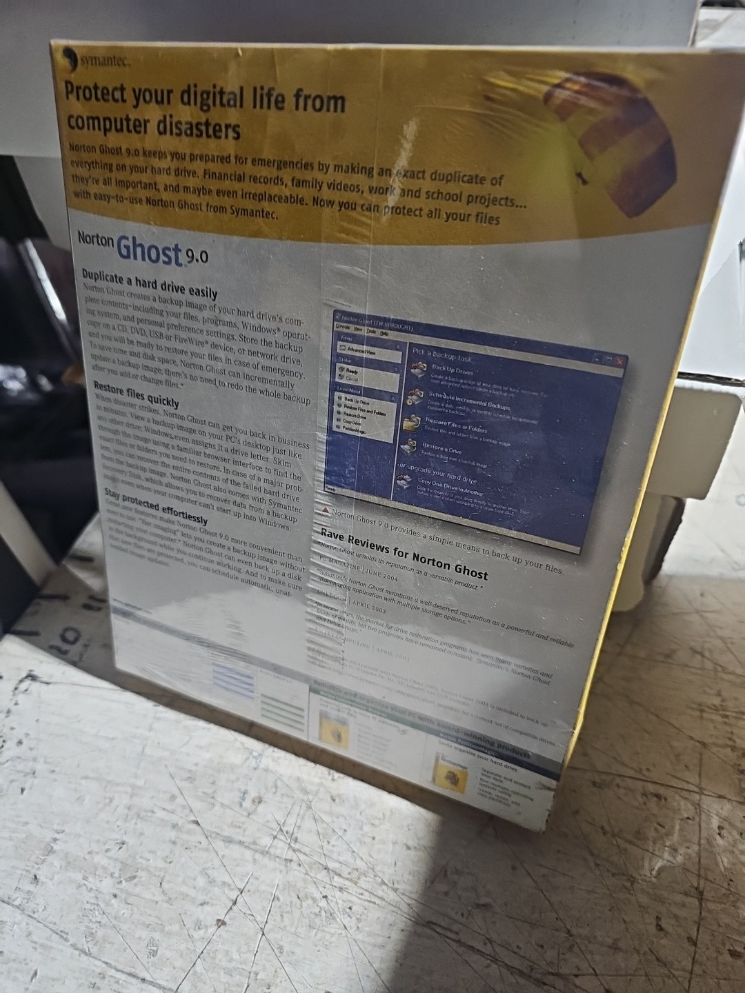 Norton Ghost 9.0 PC CD hard drive data files backup recover utility #p46