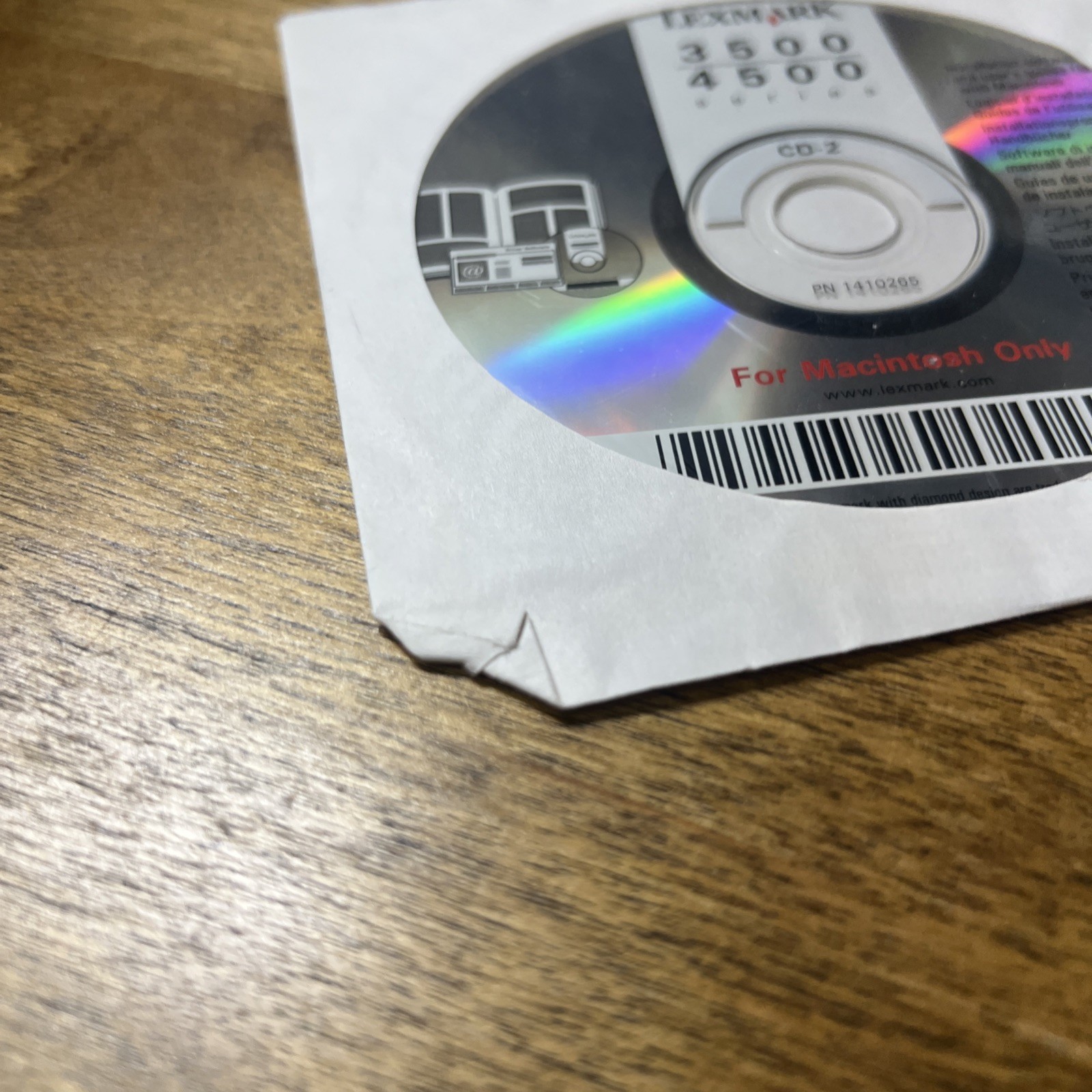 Lexmark 3500/4500 Series CD-2 Installation CD setup software For Macintosh Only