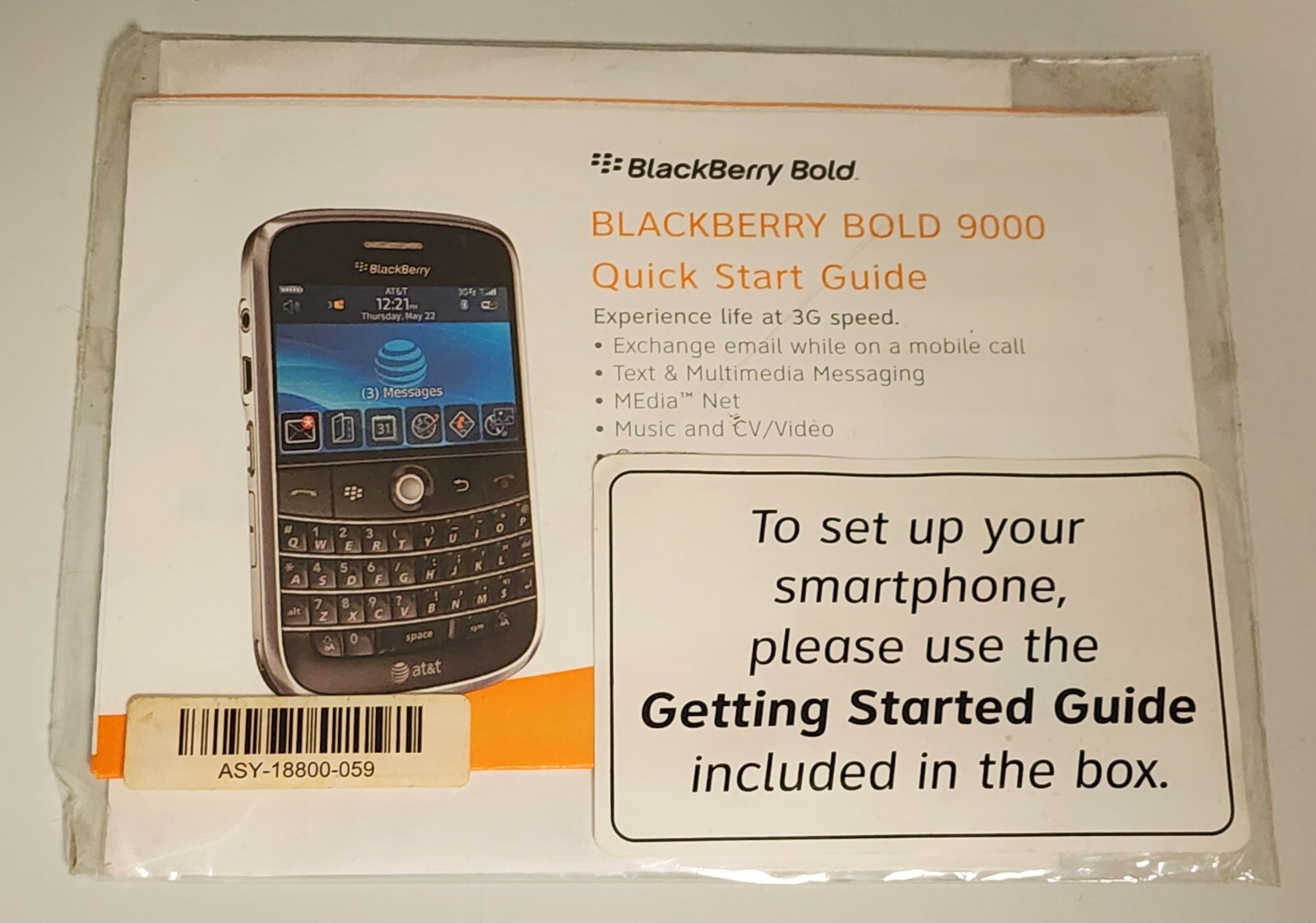 Blackberry Bold 9000 Quick Guide and User Tools Software Windows PC CD-ROM Disc