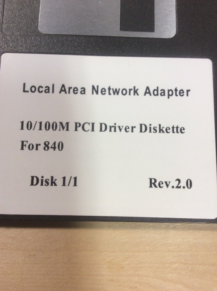 Local Area Network Adaptor 10/100M PCI Driver Diskette 3.5″ Floppy For 840 Rev2