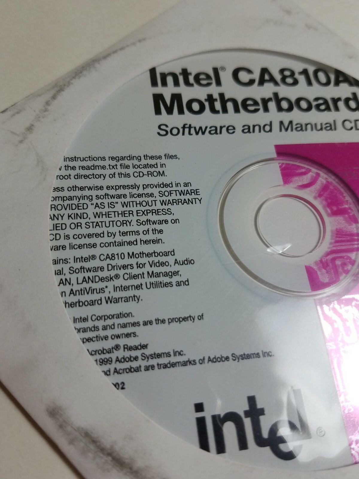 Intel CA810AL Motherboard Software and Manual CD 1999 739368-002