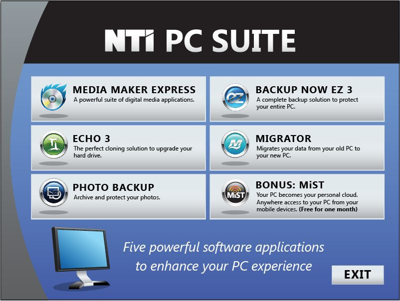 NTI PC Suite–Drive Cloning, CD DVD Burning, Data Migration, Backup MSRP $149.99