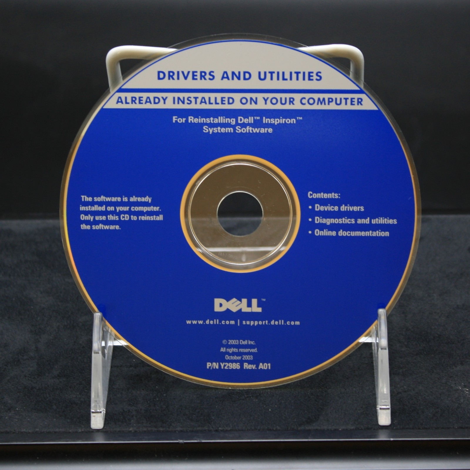 Dell Inspiron Drivers & Utilities System Software Reinstall CD 2003