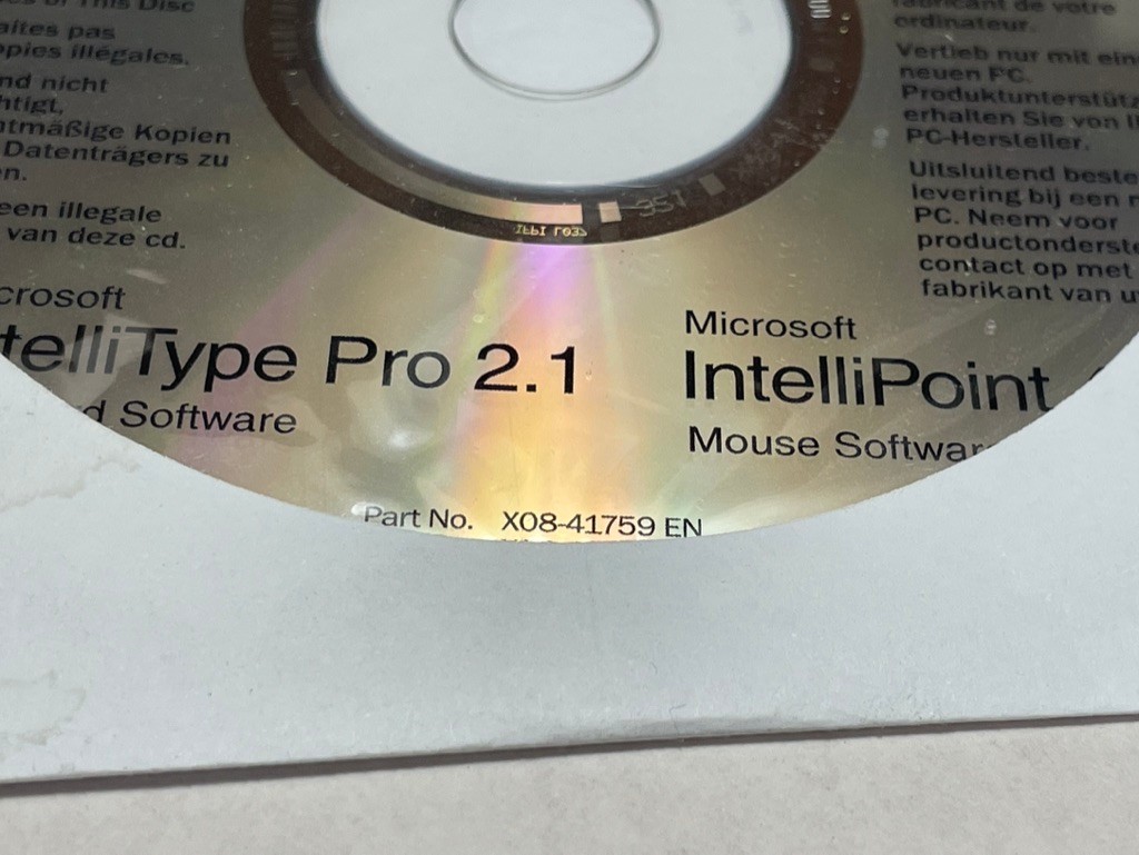 Microsoft IntelliType Pro 2.1 + IntelliPoint 4.1 Software Driver Cd Windows
