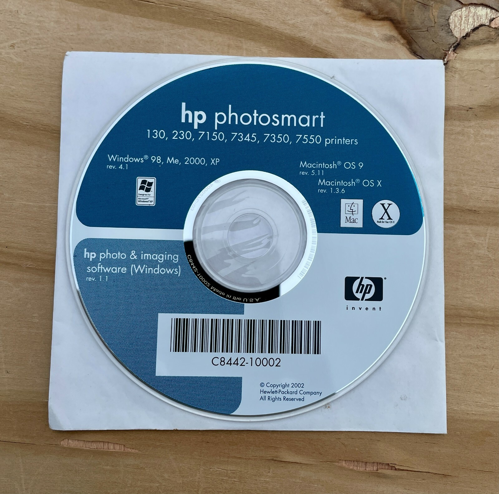 2002 HP Photosmart C8442-10002 Photo & Imaging Software For Windows Rev. 1.1