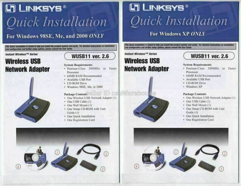 Linksys Wireless USB Network Adapter 2.4 GHz WUB11 2.6 Drivers Setup Ver 1.05 CD