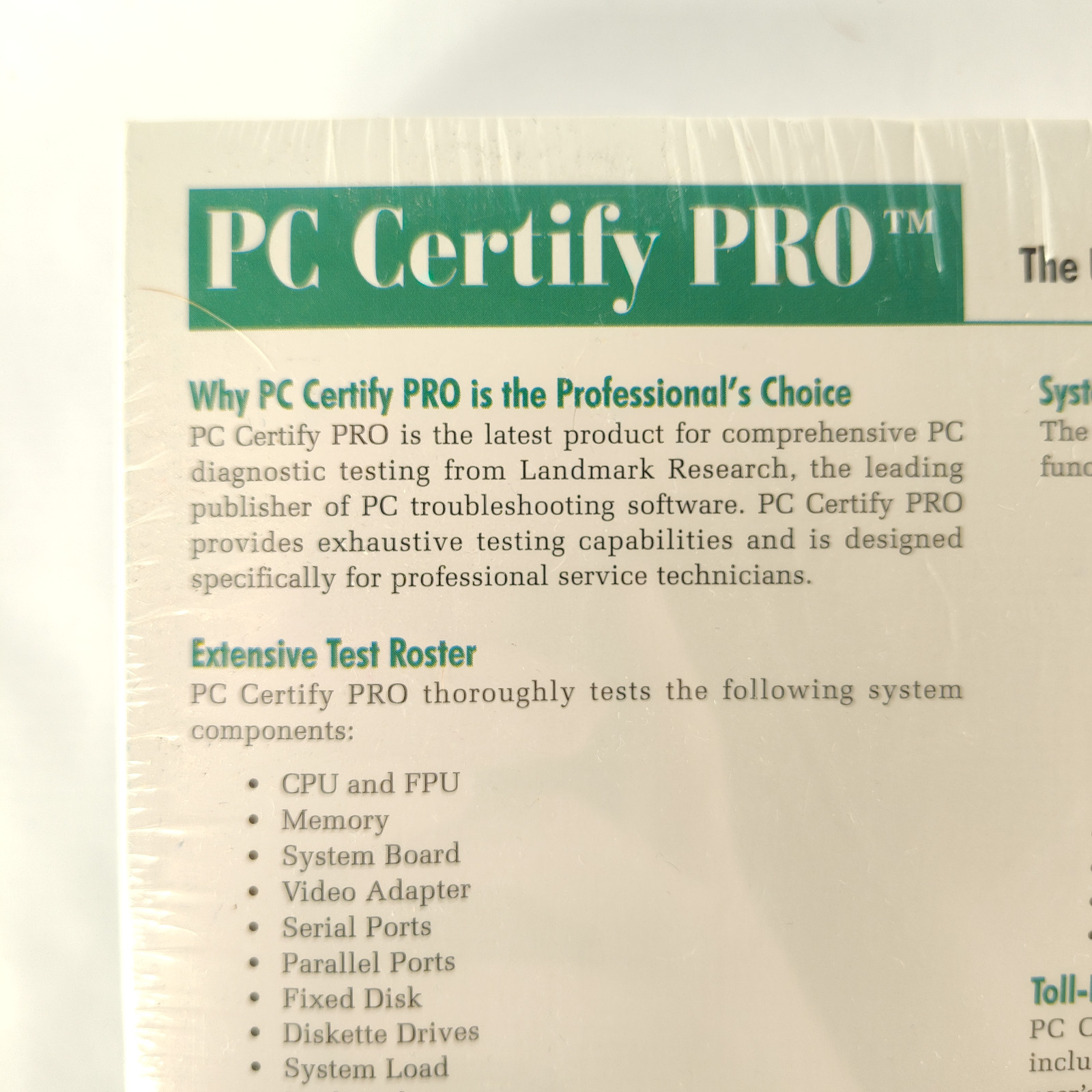 PC Certify Pro Diagnostics Tool – Rare Vintage Computer Program SEALED AND NEW