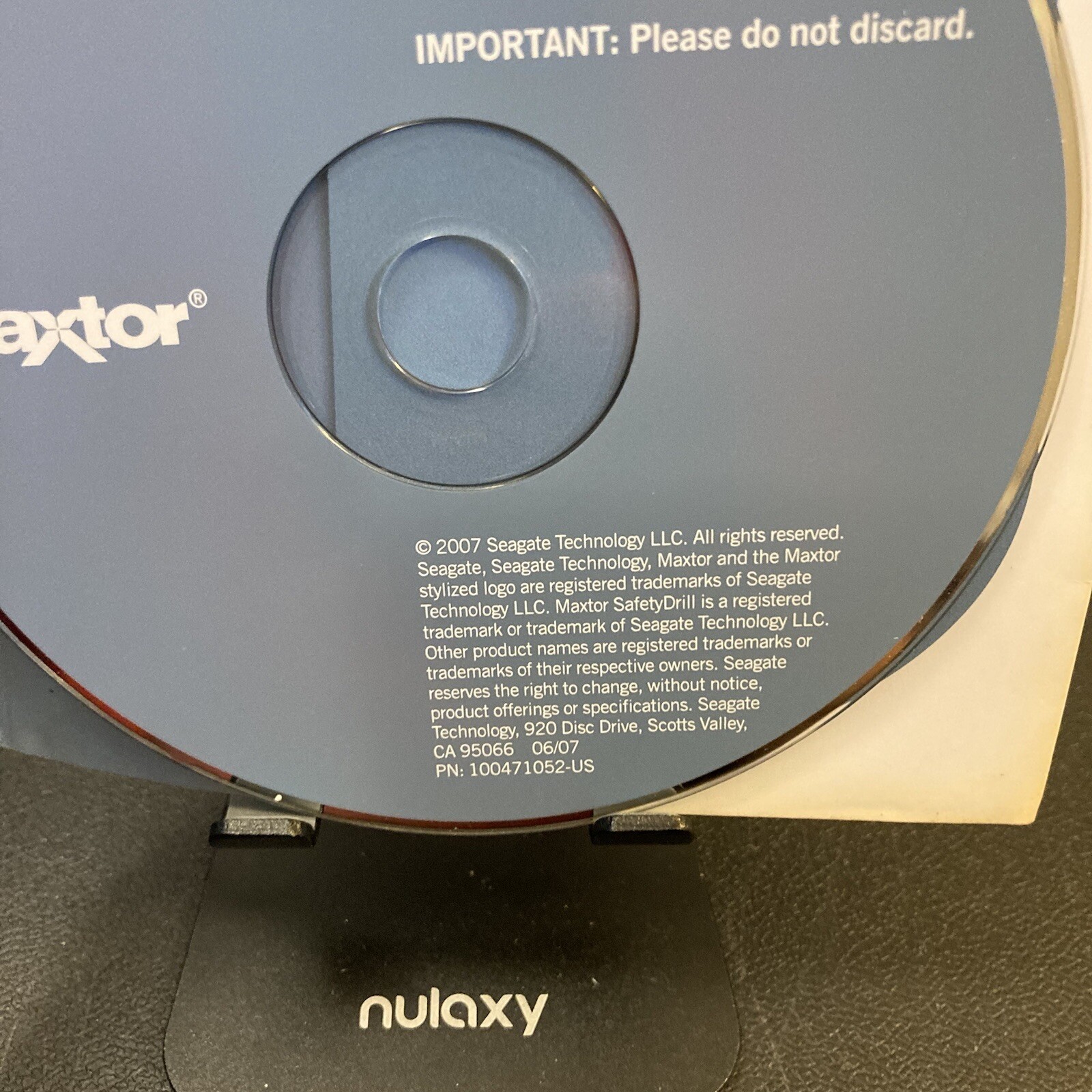 Maxtor Safety Drill Recovery CD for OneTouch 4 Mini Seagate (Recovery Disc Only)