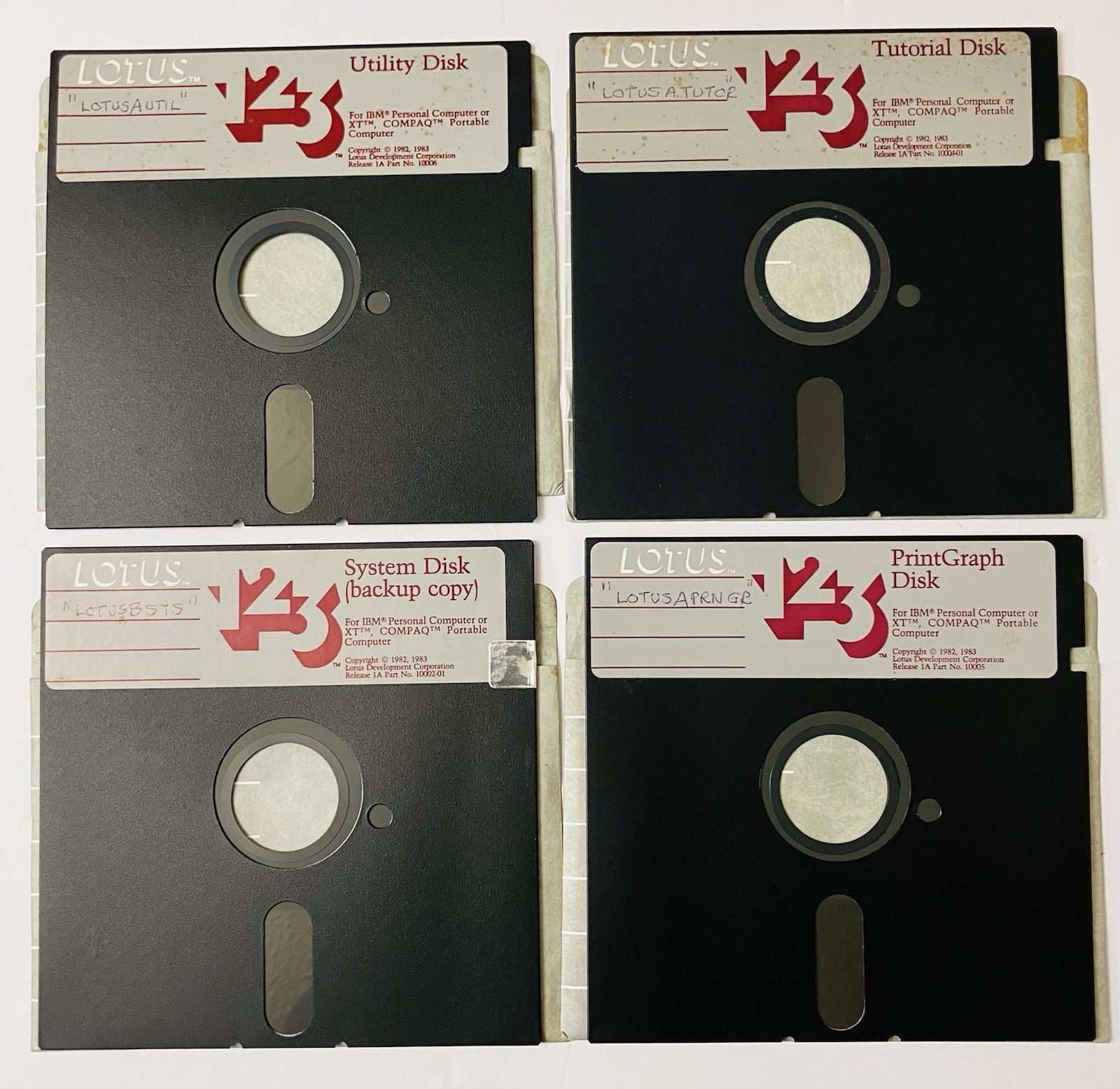 Lotus 1-2-3 IBM PC DOS 5.25 Floppy Disk Set Vintage 1983