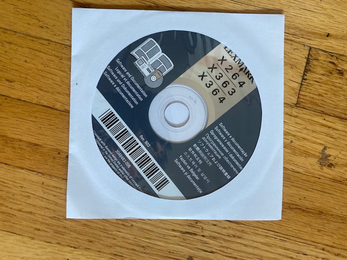 Genuine Lexmark X264 X363 X364 Printer CD ROM Software CD Driver Disk