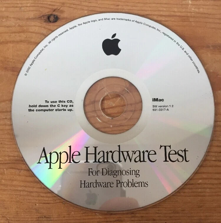 2002 Macintosh Hardware Test Diagnostics For iMac OS Software Disc CD 1.2