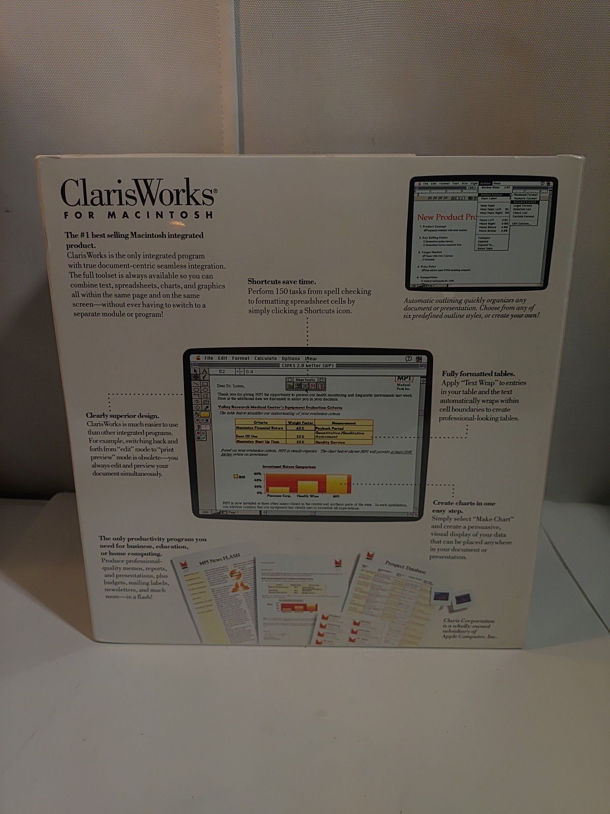 Vintage Apple Macintosh ClarisWorks Software – V2.0 – 1993 sealed NIB