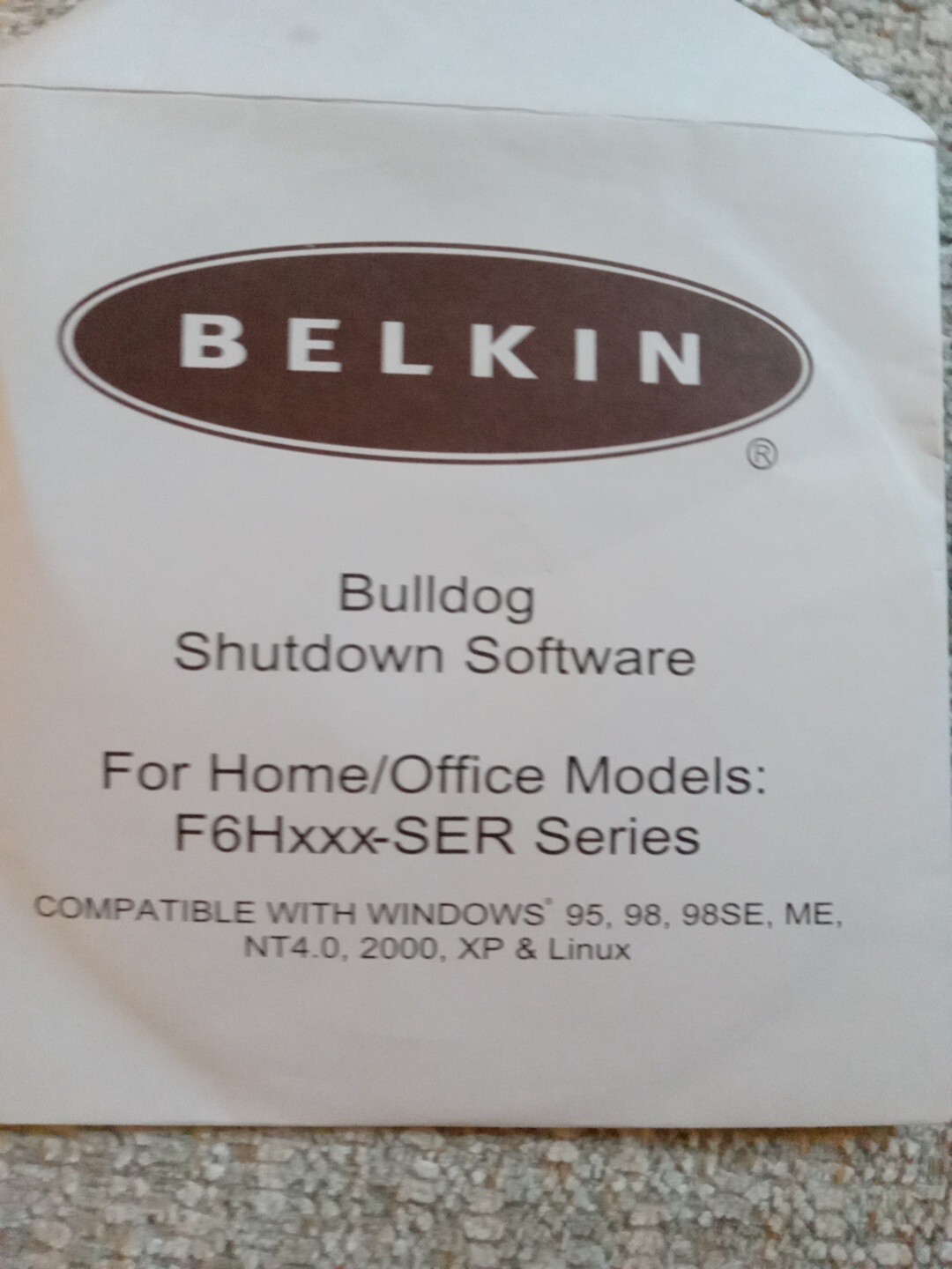 Belkin Bulldog Shutdown Software Disc Windows CD