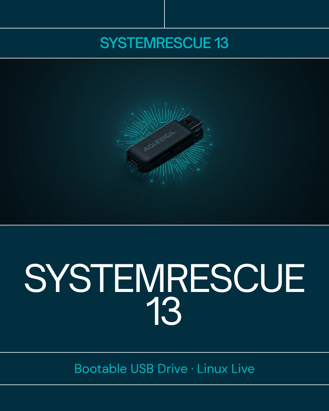 SystemRescue 13 Linux Bootable USB – PC Repair Recovery Live Toolkit 64-bit