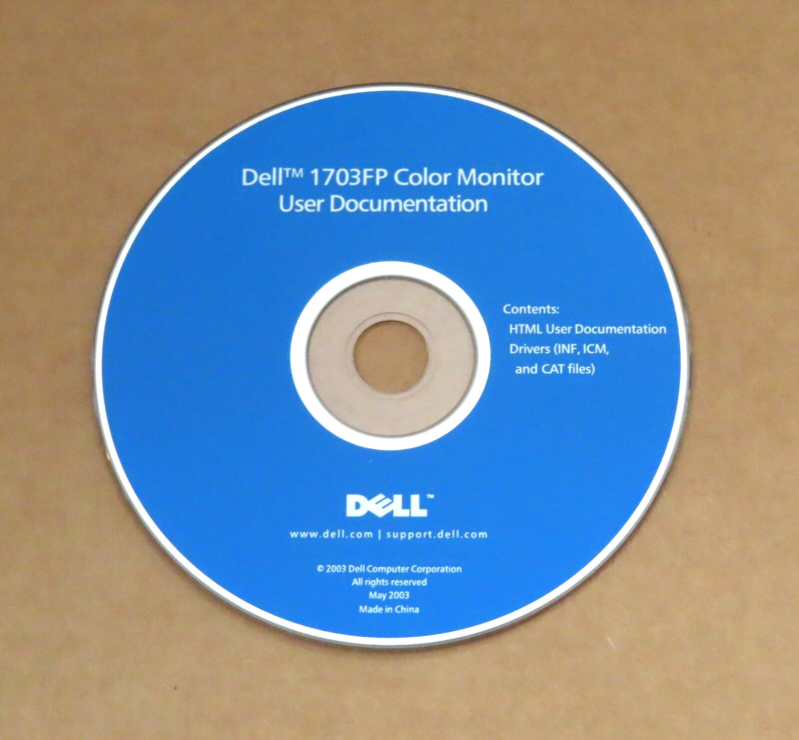 DELL Reinstall 5 CD’s 2002-2003: Resource, Roxio, Tools, Data/Fax, Color Monitor