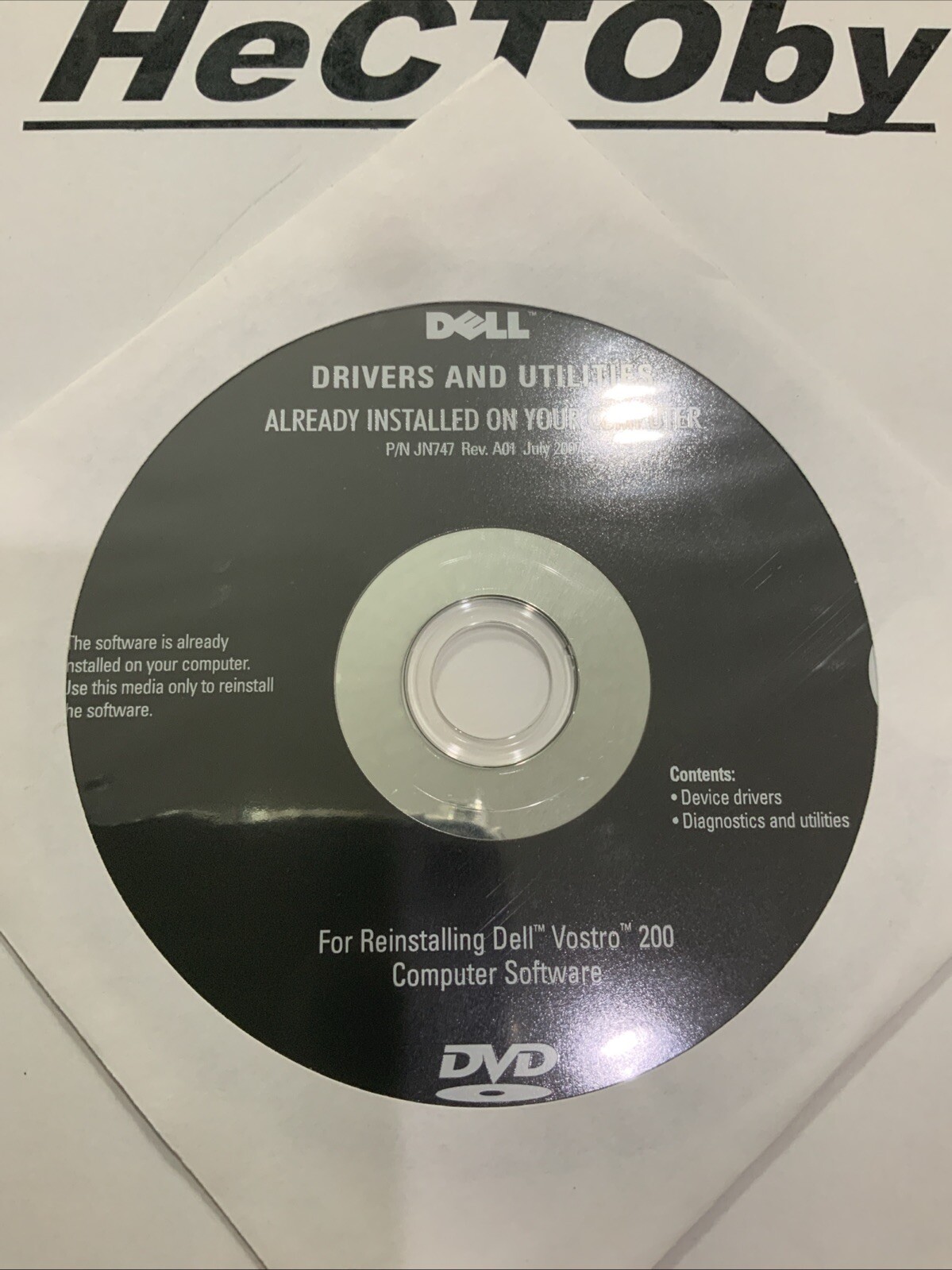 Dell 0YR450 Driver & Utility Reinstall DVD Disc for Vostro 200 NEW SEALED