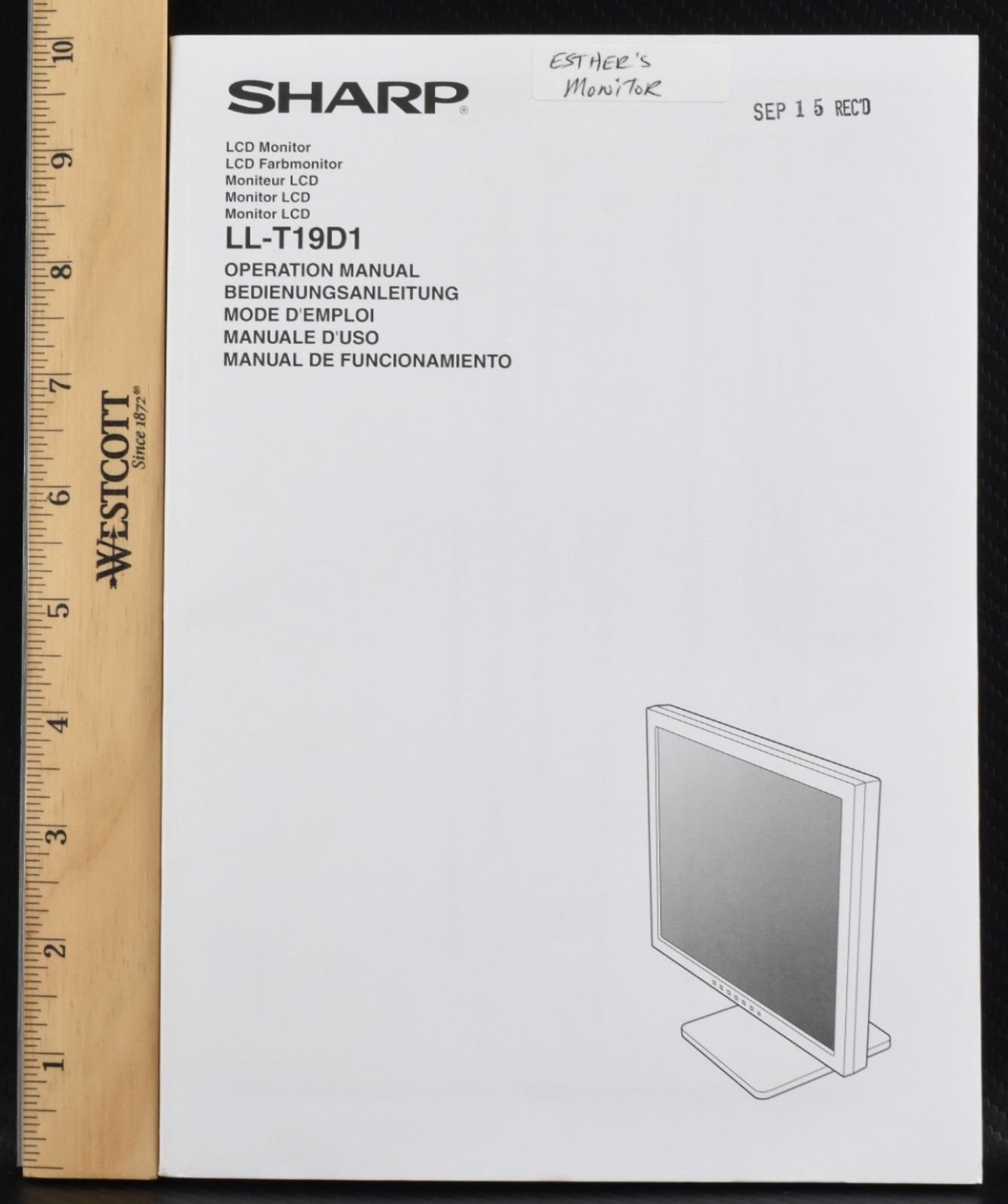 Sharp LCD Monitor LL-T19D1 Utility Disk and Operational Manual 2003