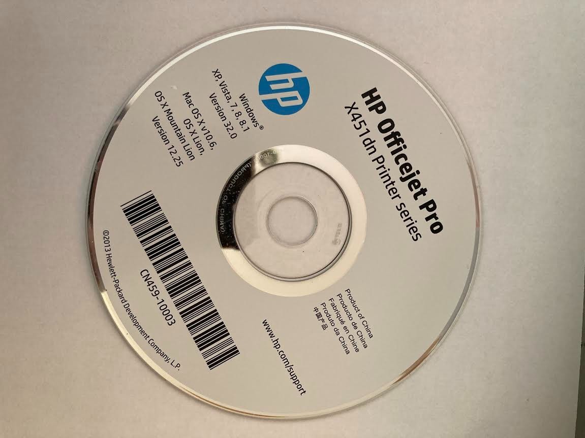 Genuine HP OfficeJet Pro X451dn Setup Installation CD ROM Software Driver Disk
