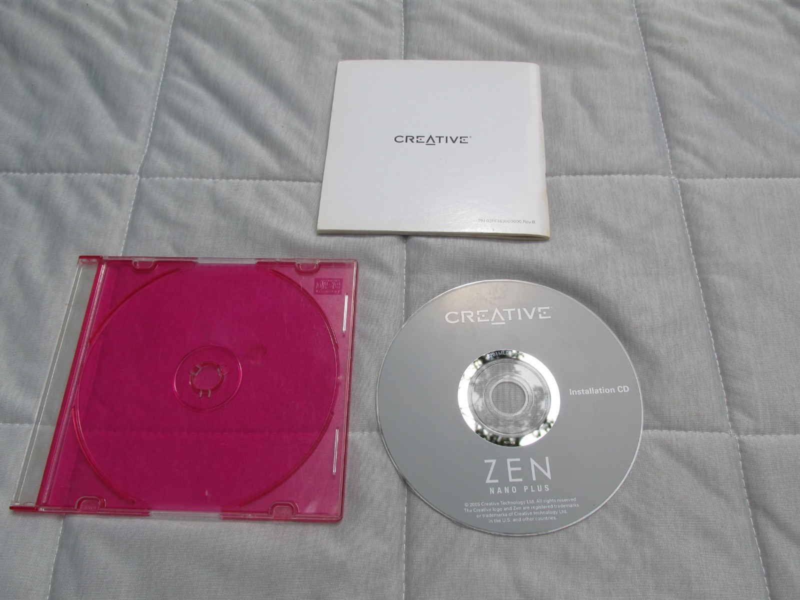 Creative Zen Nano Plus Installation CD Software Driver Disc 2005 with manual