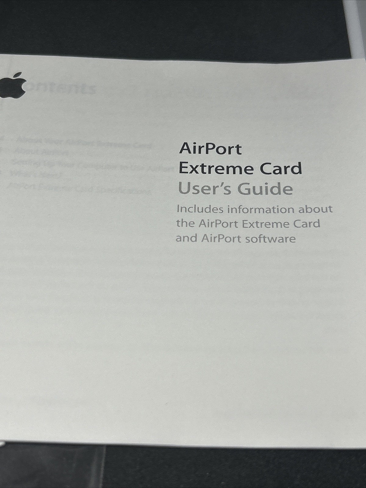 Apple AirPort Extreme Card User’s Guide & Software Installation CD Vr. 4.1 New