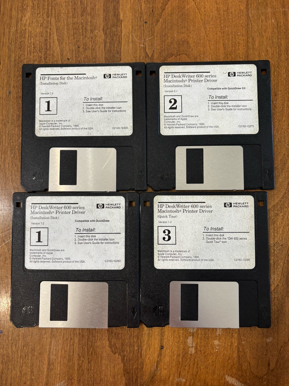 HP Deskwriter 600 3.5 Disk Lot Of 4 Macintosh Printer Driver 1-4