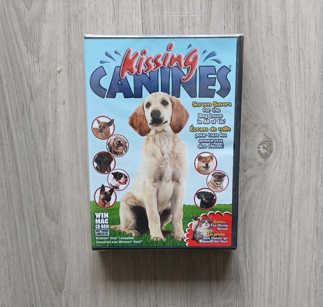Kissing Canines – Pc/Mac CD-ROM – NEW Sealed Box – Screensavers For Dog Lovers