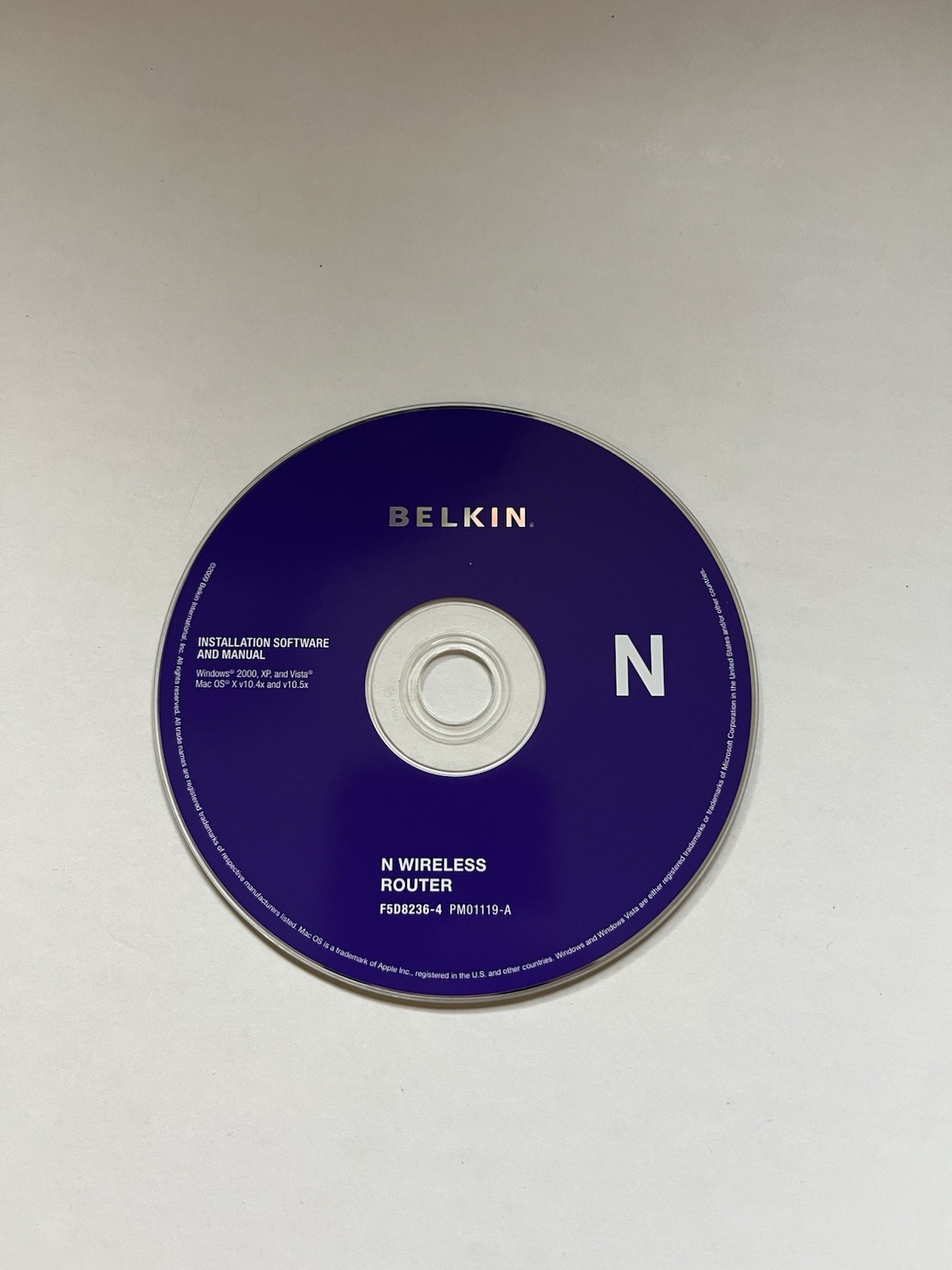 Belkin Installation Software And Manual F5D8236-4 PM01119-A