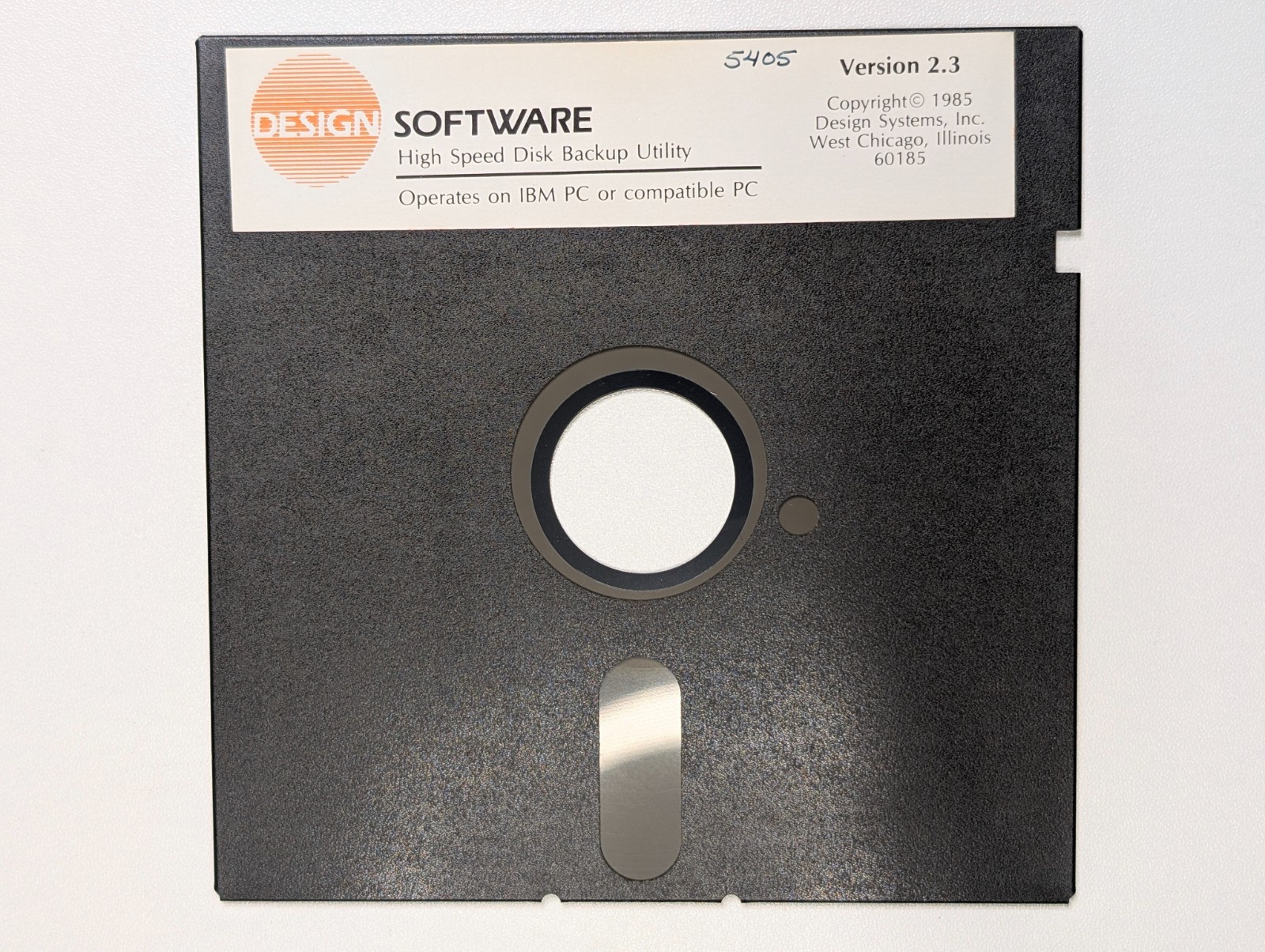 Design Software High Speed Disk Backup Utility – Vintage 1985 IBM PC 5.25″ Disk