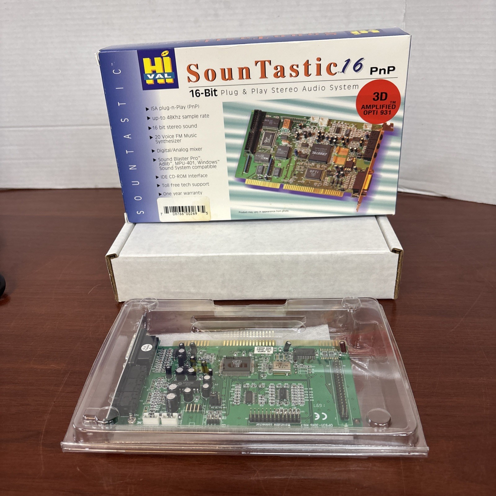 Vintage Opti OP931-3DIS Sound Card, Box and 3-1/2″ Floppy Disk