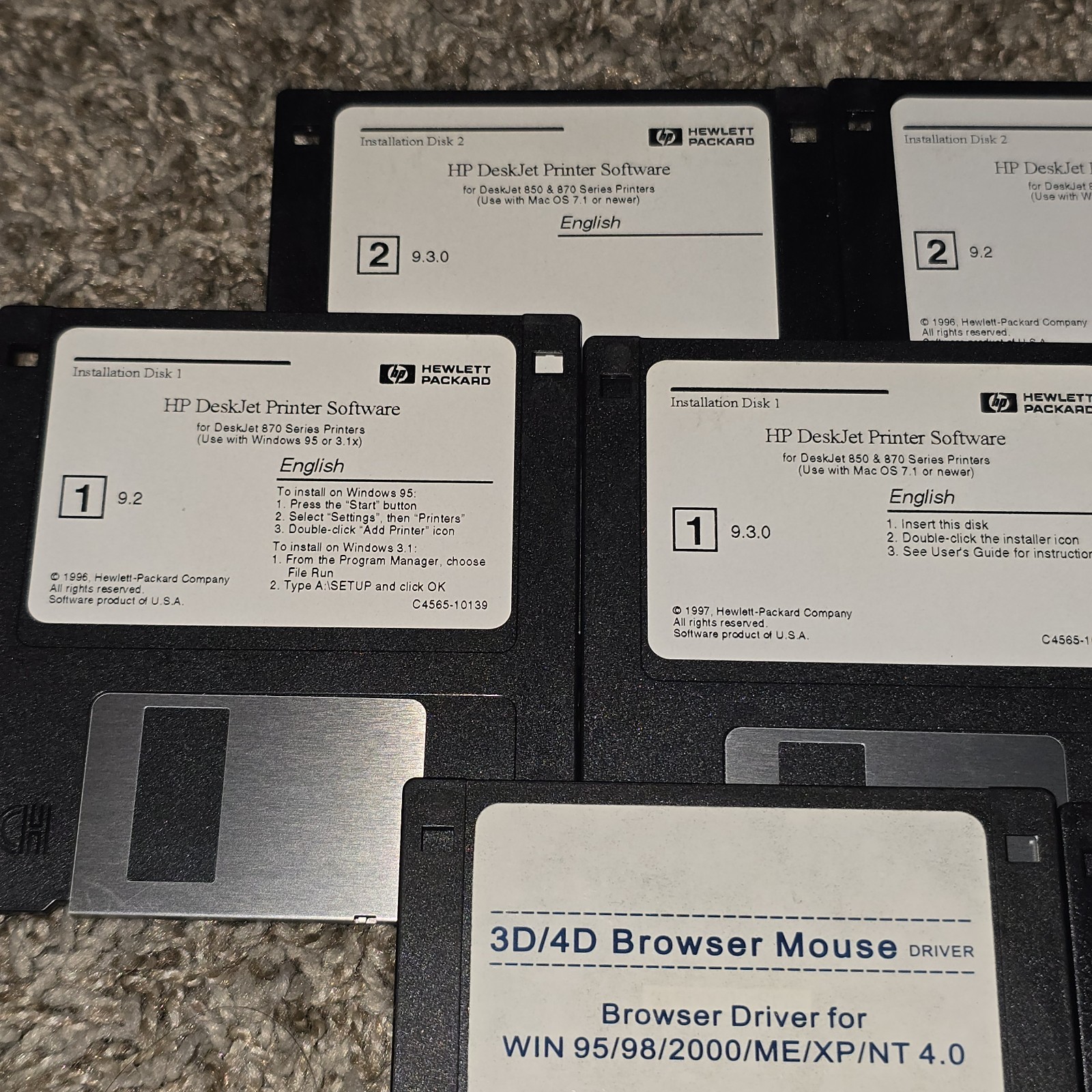 Lot Of 8 HP Deskjet Printer Software Diskettes For 870 Series 3.5″ Disk *read*