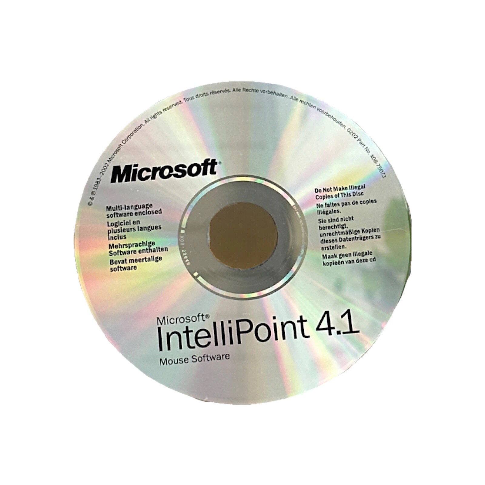 Microsoft Intellipoint 4.1 Mouse Software CD Disc 1983 – 2002 Multi Language