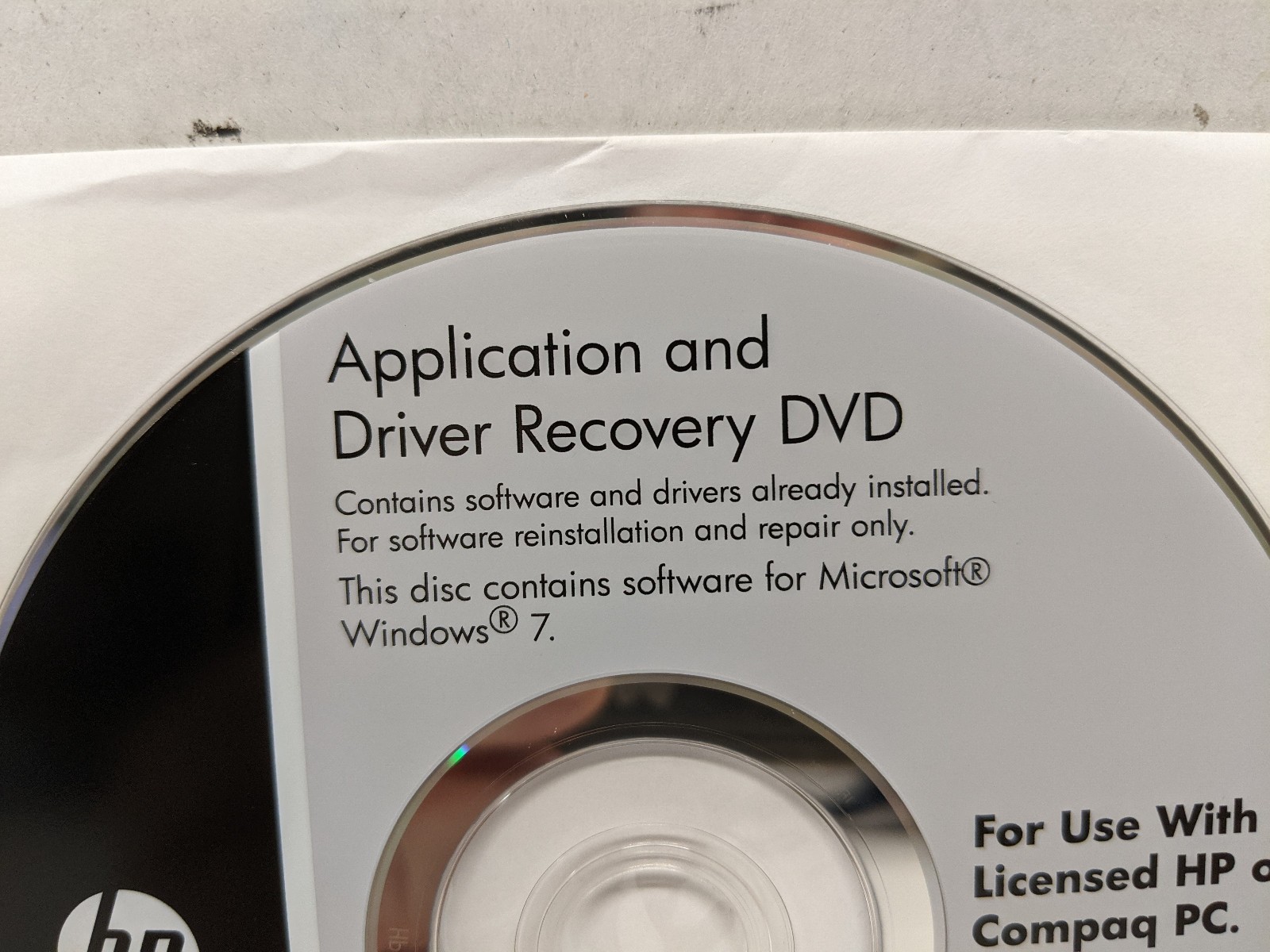 HP Application & Driver Recovery DVD for Windows 7 – 809240-B22