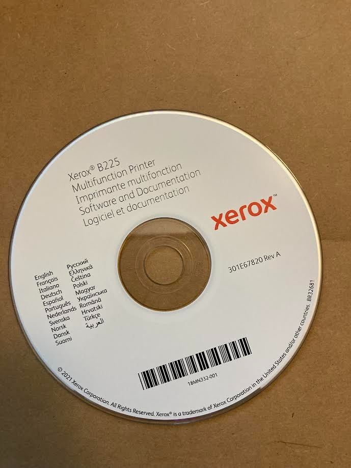 New ! Genuine Xerox B225 Printer CD Software Drivers Utilities 301E67820