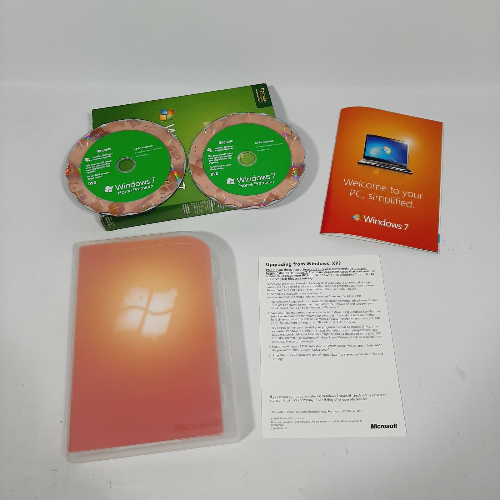 Microsoft Windows 7 Home Premium Upgrade 32 & 64 Bit DVDs MS WINDOWS