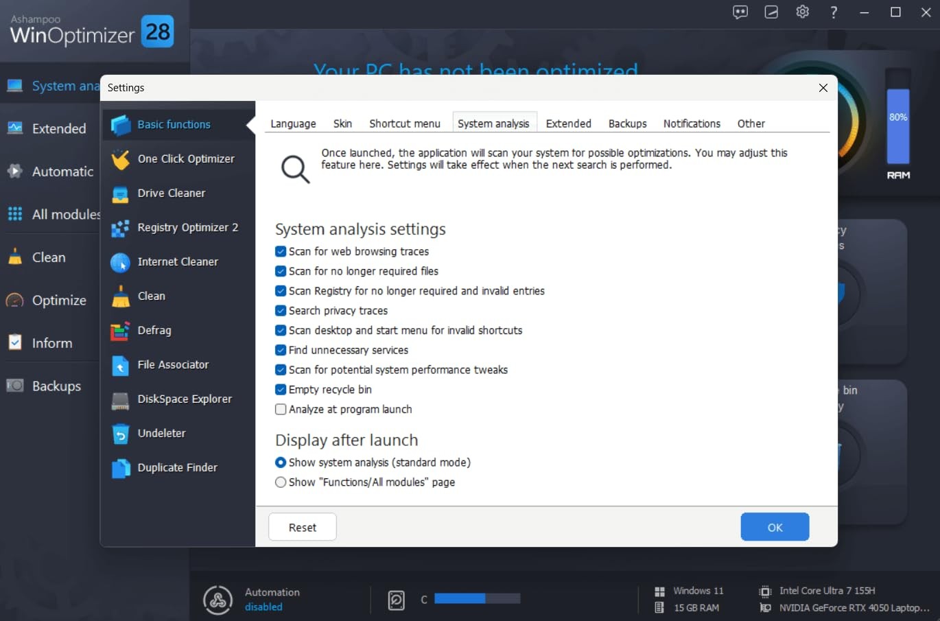 Win­Optimizer 28 – More control, , and power for your PC