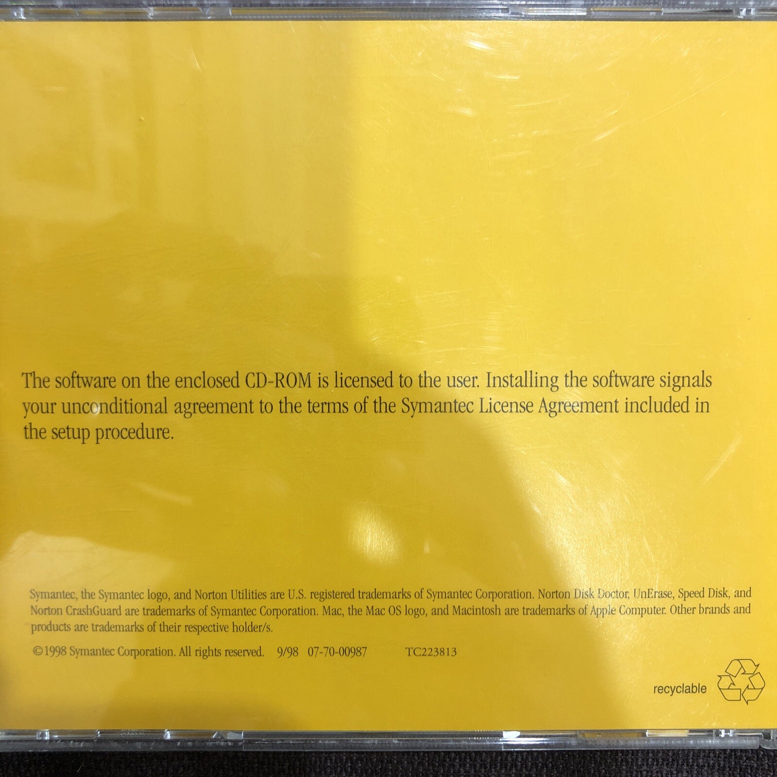 Symantic Norton Utilities Version 4 Mac OS Cd Rom
