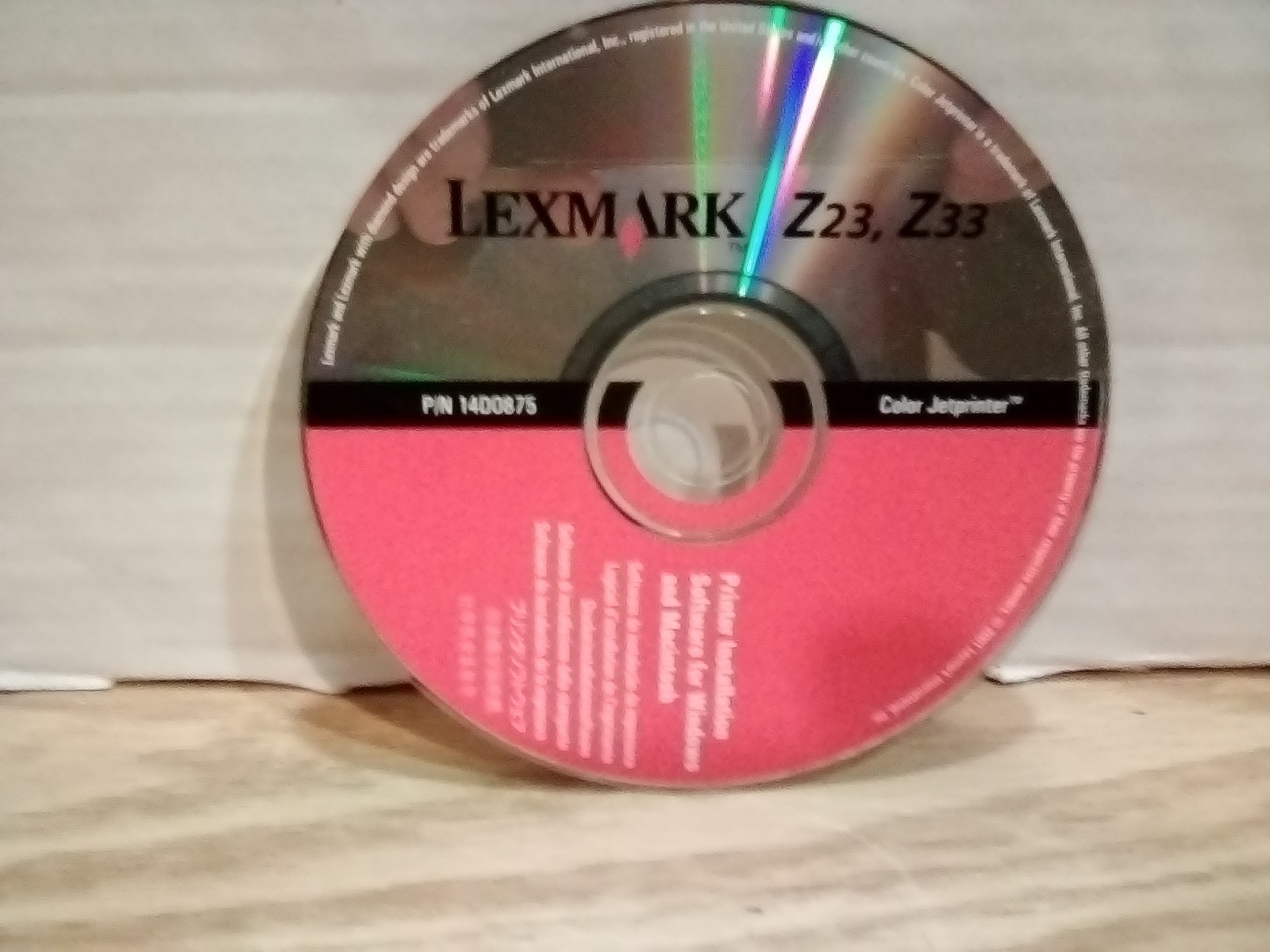 Lexmark Z23 Z33 Printer Driver Software CD Disk for Windows and Mac 2001
