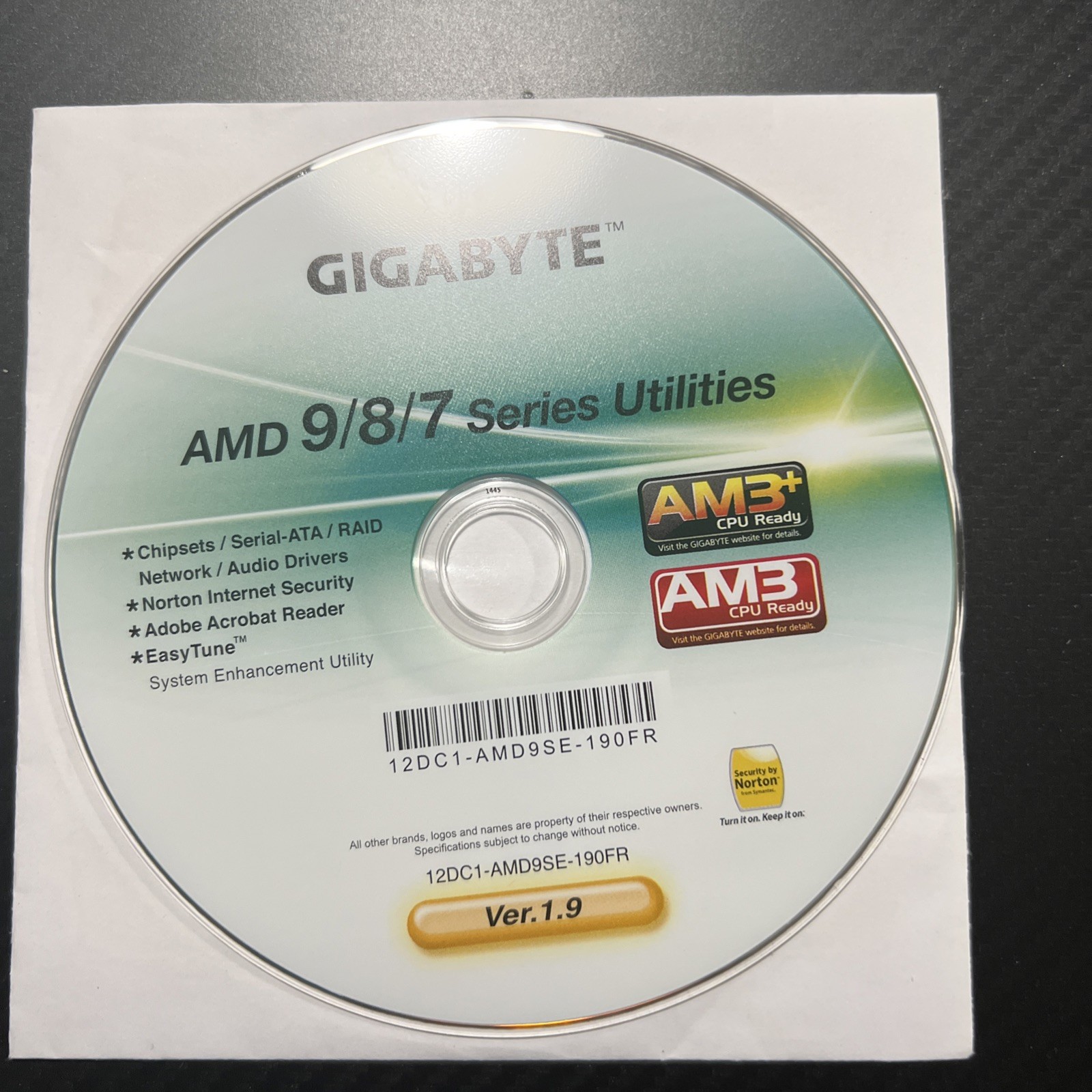 Gigabyte AMD 9/8/7 Series Utilities 12DC1-AMD9SE-190CR Ver. 1.9
