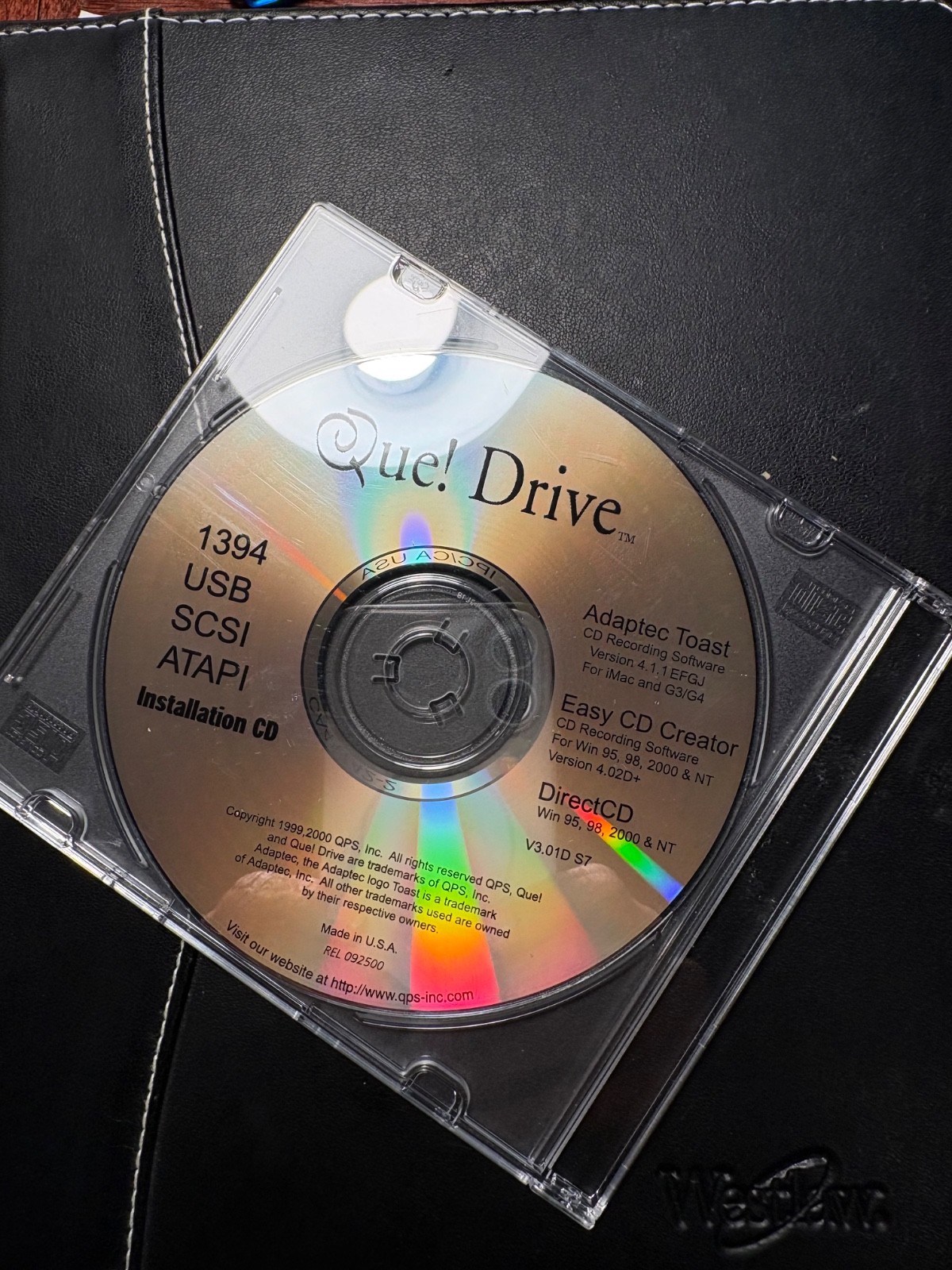 Que! Drive Software & Driver CD c. 2000 • 1394 USB SCSI ATAPI w/Burning Software