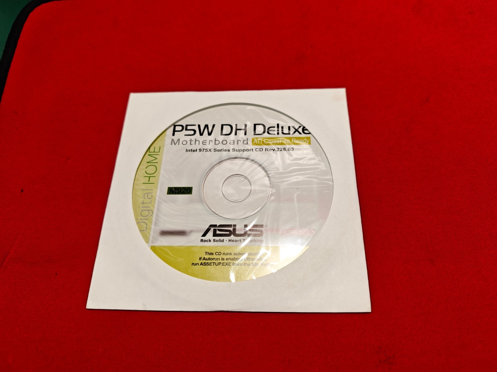 ASUS P5W DH Deluxe Motherboard Drivers Installation Disk M920 CD Rev.228.03
