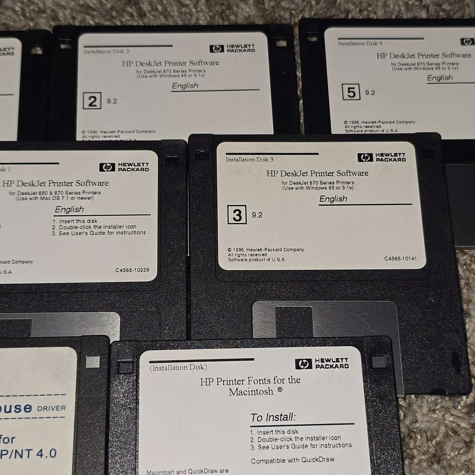 Lot Of 8 HP Deskjet Printer Software Diskettes For 870 Series 3.5″ Disk *read*