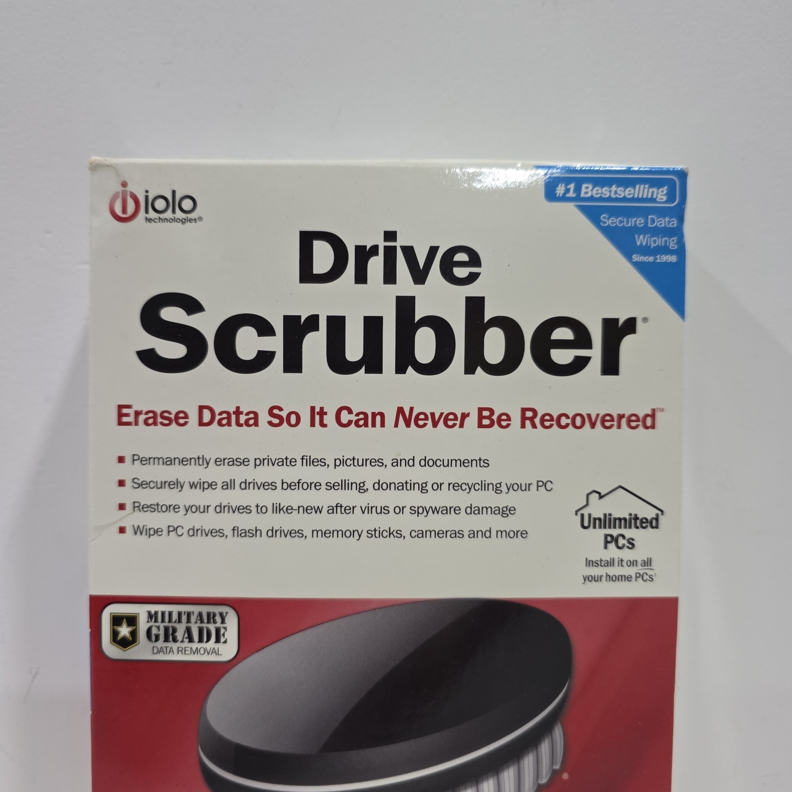 GENUINE Iolo Military Grade Drive Scrubber For Windows Security New Sealed
