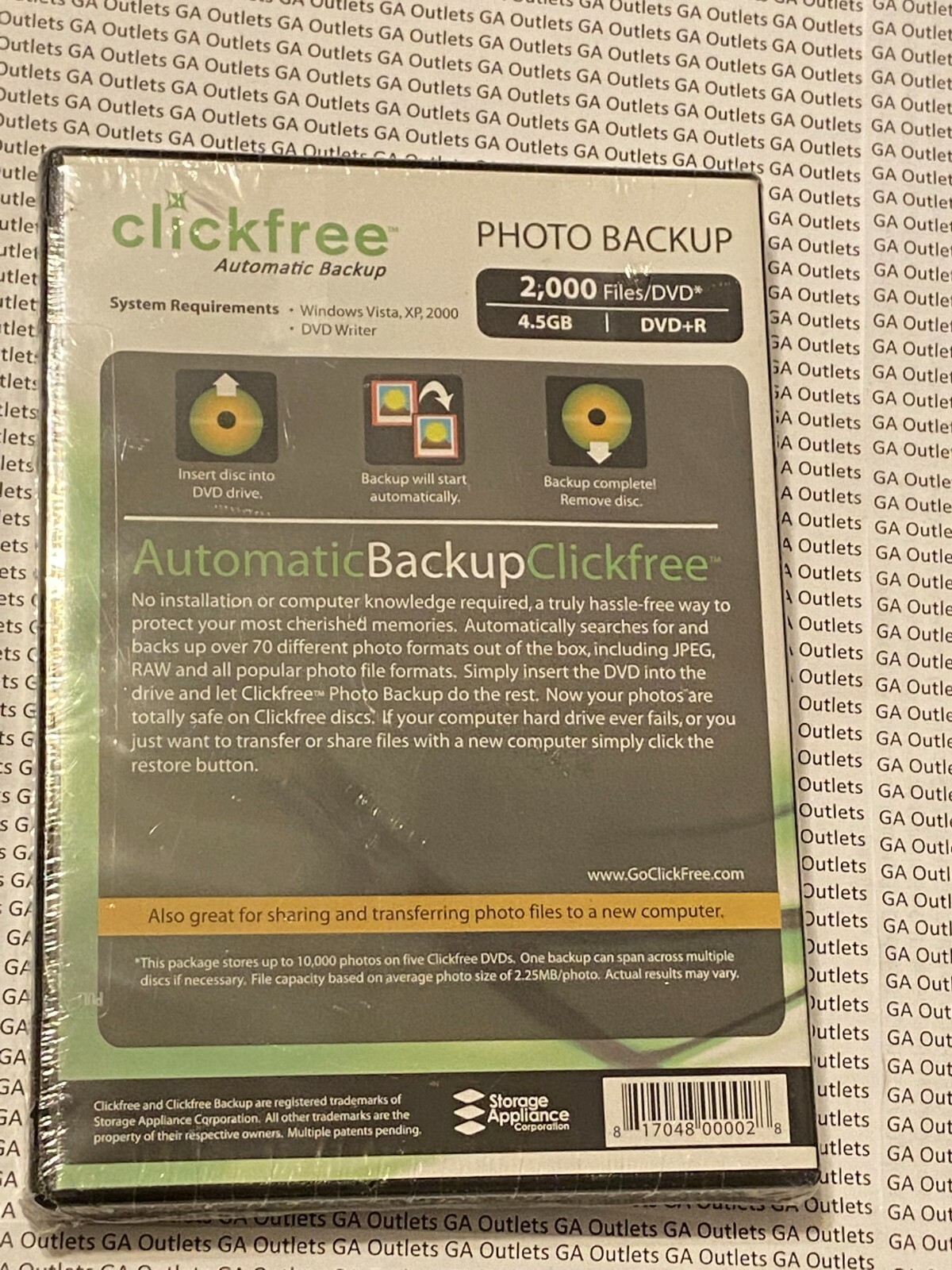 Clickfree EASY BACKUP Digital Photo Backup 10,000 photos