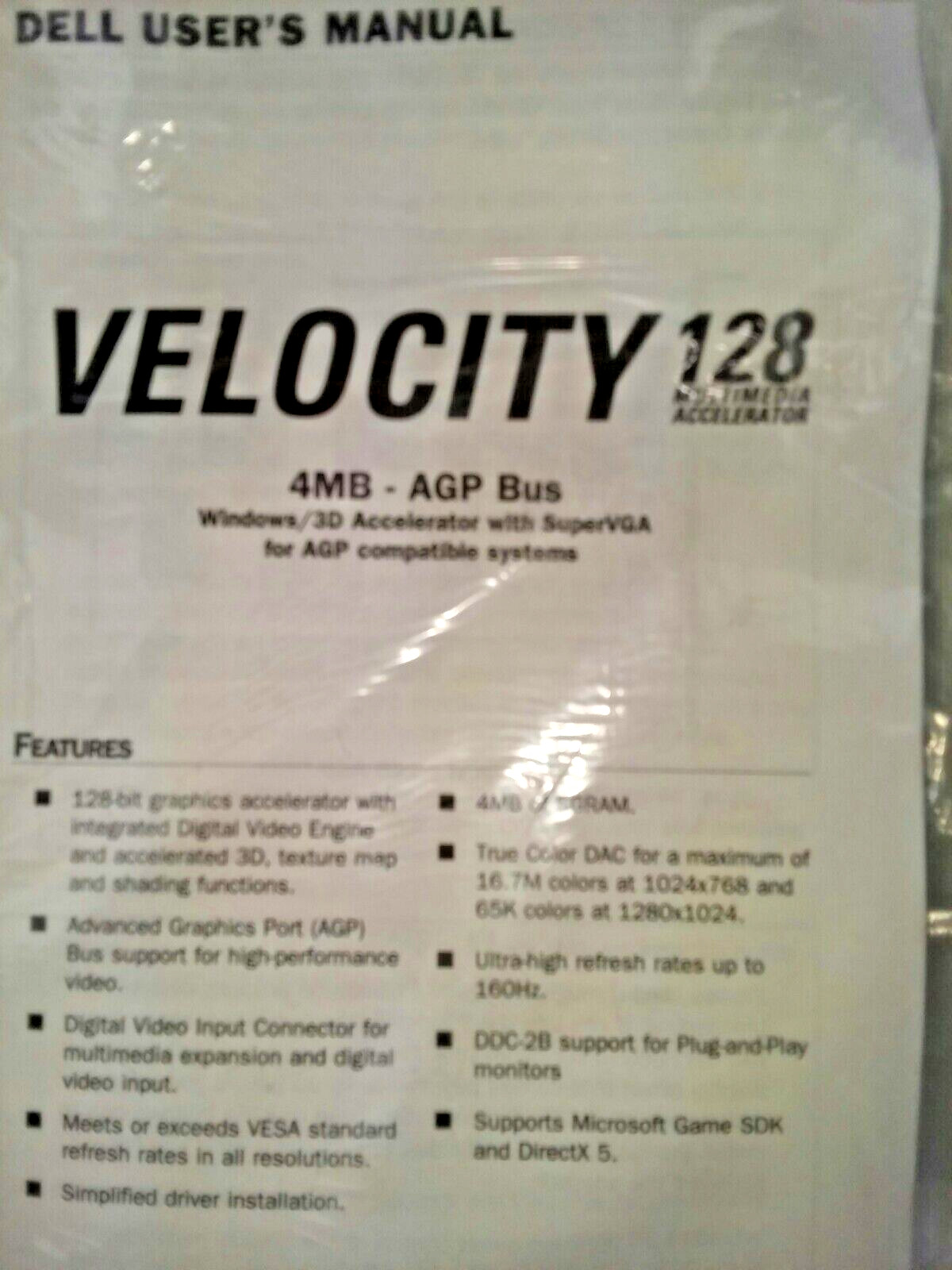 DELL STB: Velocity 128 Multimedia Accelerator CD-ROM Disc & Dell User Manual